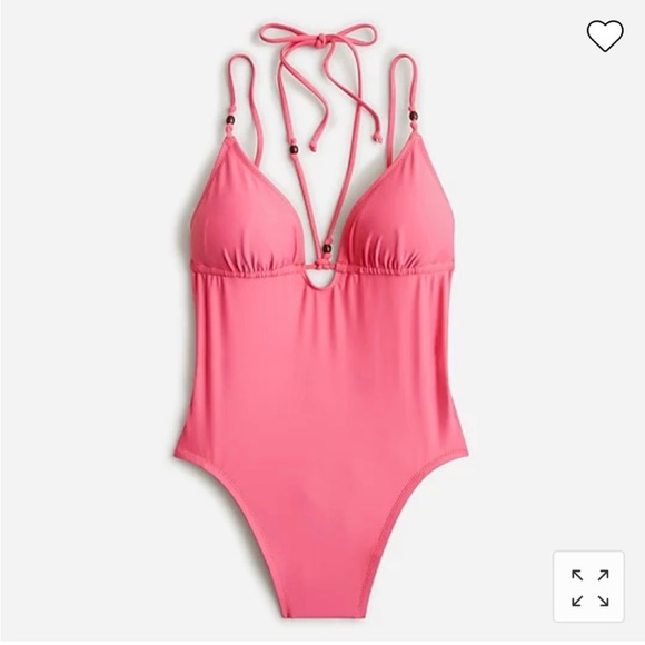 BNWT new with tags! J.Crew pink beaded one piece bathing suit size 6 - Picture 1 of 5